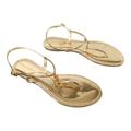 Tory Burch Shoes | Emmy T-Strap Thong Sandals By Tory Burch - Women's Elegant Summer Footwear | Color: Gold | Size: 11