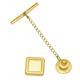 Gold Plated Solid Polished Patterned Engravable (front only) Square Tie Tack Measures 12x12mm Wide Jewelry Gifts for Men