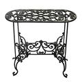 Sungmor Heavy Duty Cast Iron Potted Plant Stand Garden Table - 22.6IN. 1 Tier Metal Stands - Decorative & Vintage Style Indoor Outdoor Corner Shelf for Planters Vases Lanterns Ornaments Books and More