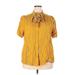 Lane Bryant Short Sleeve Blouse: Yellow Tops - Women's Size 20 Plus