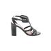 Via Spiga Heels: Black Solid Shoes - Women's Size 5 1/2 - Open Toe