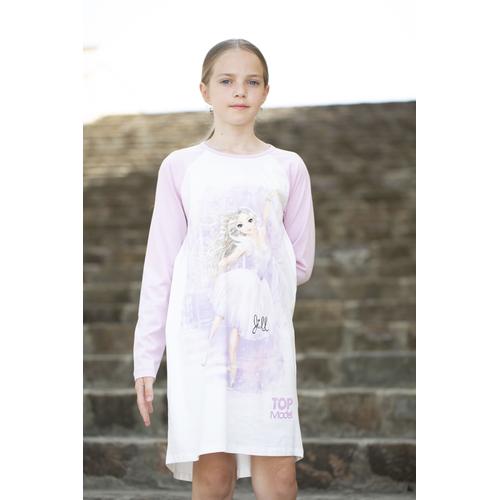 Nachthemd TOPMODEL Gr. 140, N-Gr, rosa (pink lavender) Kinder Kleider Langarm