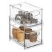 mDesign Nate Home by Nate Berkus 2-Tier Sliding Drawer Organizer Plastic | 10.08 H x 6.3 W x 10.04 D in | Wayfair 22790MD