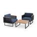 NewAge Products Outdoor Furniture Monterey 3 Piece Patio Chat Set w/ Coffee Table Wood/Metal/Natural Hardwoods/Teak in Gray | Wayfair 91289