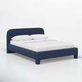 Skyline Furniture Lateefa Platform Bed Upholstered/Polyester in Gray | 37 H x 68 W x 85 D in | Wayfair 3682BEDCHKINK