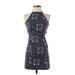 Urban Outfitters Casual Dress - Mini High Neck Sleeveless: Blue Dresses - Women's Size 0