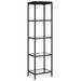 Everly Quinn 70" Gold Metal & Glass Four Tier Standard Bookcase Glass in Black | 72 H x 18 W x 14 D in | Wayfair 327E0CF3EBD741C996918A7C643D1608