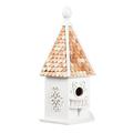 Ophelia & Co. Theda Rapunzel Free-standing Birdhouse Wood in Brown/White | 16 H x 10 W x 7 D in | Wayfair 30B7063A5ABF4AD8AEFE0B7230F92691