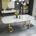 Everly Quinn Xaniel Rectangular 31.5" W Dining Table Metal in White/Yellow | 29.53 H x 55.12 W x 31.5 D in | Wayfair