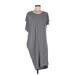Athleta Casual Dress - Shift Scoop Neck Short sleeves: Gray Print Dresses - Women's Size Medium