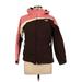 The North Face Coat: Below Hip Brown Print Jackets & Outerwear - Kids Girl's Size Large