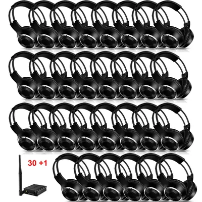 RF Silent Disco faltbares kabelloses Kopfhörerpaket 30 Headsets mit 1 Sender Image