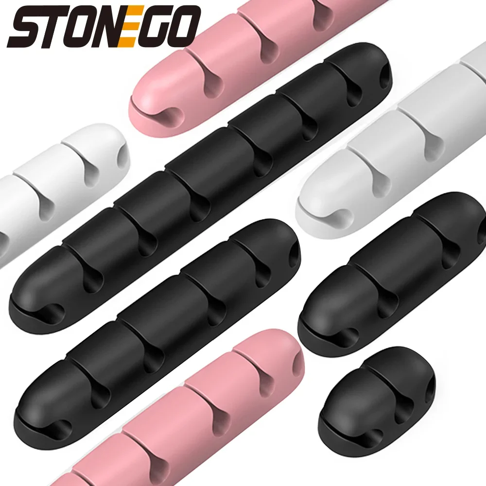 USB Kabel Organizer Draht Wickler Silikon Krawatte Fixer Draht Management organizador Kabel Clip Büro Desktop Telefon Kabel halter Image