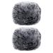 Plush Microphone Cover Blue Pop Filter Lapel Noise Cancelling Handheld Wind Screen Reduction 2 Pcs