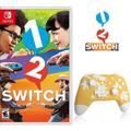 1-2 Switch and Upgraded Wireless Switch Pro Controller for Nintendo Switch/OLED/Lite Orange with Headphones Jack Programmable Turbo Wakeup