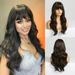 KIHOUT Deals 65cm Brown Long Curly Hair Wig High Temperature Silk Rose Mesh Wig