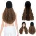 Xipoxipdo Hair Curly Wavy Warm Knitted Women s Synthetic Velvet Winter Wig Knitted Long Wig Inch 28 Hat