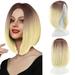 Xipoxipdo Party Wig Gradient Short Straight Hair Highlight Female Wig Cosplay Wig Realistic Straight With Flat Bangs Synthetic Colorful Cosplay Daily Party Wig Natural As Real Hair