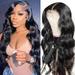 Lace Front Wig Human Hair Body Wave 5x5 Transparent Hd Lace Closure Wigs For Women 180 Density Pre Plucked Natural Black Color 18 inch