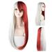 KIHOUT Deals 70cm Red And White Wig Anime Wig Female Cos Fiber Silk Wig Rose Net