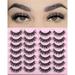 FARRED Lashes Natural Look Short Cat Eye Natural Lashes Fluffy Wispy False Eyelashes 14 Pairs Faux Mink Strip Eye Lashes Pack for Daily Makeup (F7 | 6-15mm)