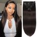 Clip in Hair Extensions Human Hair Dark Brown Hair Extensions 8pcs 18Inch Clip in Human Hair Natural Soft Silky Straight Thick Real Human Hair Extensions for Women Hair Extensions