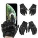 harmtty Men Full Finger Solid/Hollow Touch Screen Motorcycle Racing Bike Cycling Gloves Black