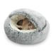 XEOVHV Round Soft Plush Fluffy Dog Bed - 19.7 Inch Small Dog Cave Bed Cat Bed Self Warming Pet Bed Pet Sleeping Bed for Small Dogs & Cats Washable Pet House Cave Bed for Indoor Kitty & Puppy