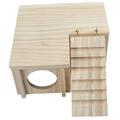 Small Animal Toys for Animals Hamster Solid Wood House Bunny Cage Wooden Little Critters Rabbit Bed