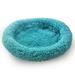 Farfi Hamster Mat Arctic Velvet Warm Round Shape Cushion Rabbit Parrot Pet Nest Pad (Blue L)