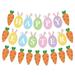 2 Sets Easter Elements Bunting Happy Easter Banner Easter Carrot Banners