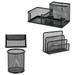 Business Card Holder Office Storage Set Magazine Organizer Metal Rack Pen Pencil Student