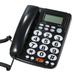 Dadypet Desktop Wired Landline Telephone with Large Buttons Hands-free Calls Adjustable Screen Brightness - Black Telephone Line - Perfect for Home and Office Use