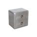 Pilot 2-Drawer Nightstand in Silver Aluminum Cladding