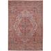 9' X 12' Red Tan And Pink Floral Power Loom Area Rug - 3'6"
