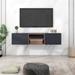 Wall Mounted 65" Floating TV Stand with Large Storage Space, Modern TV Cabinet with Adjustable Shelves and Magnetic Cabinet Door