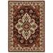 3' X 5' Red Ivory Orange And Blue Oriental Power Loom Stain Resistant Area Rug With Fringe - 3'6"