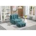 Fluffy Bean Bag Chair Lazy Bean Bag Sofa Chair for Adults and Children, Lounge Chairs with Memory Foam and Ottoman, Green