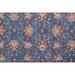 8' X 10' Blue And Red Wool Floral Hand Knotted Stain Resistant Area Rug - 3'6"