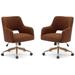 Boucle Upholstered Office/ Desk Chair - Swivel/ Adjustable Height (Set of 2)