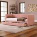 Upholstered Twin Corduroy Daybed with 2 Storage Drawers and Wood Slat,Twin Size Tufted Sofa Bed,Storage Bed Daybed Frame