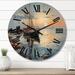 Designart "Boat Sailing Reflections III" Nautical & Beach Oversized Wood Wall Clock