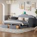 Upholstered Daybed, Twin Size Velvet Sofa Bed with 2 Drawers and Cloud-Shaped Backrest for Bedroom, Wood Slat Support