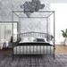 Black Vintage Design Steel Detachable Canopy Bed, Queen Size