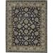 8' X 11' Blue Gray And Taupe Wool Floral Tufted Handmade Stain Resistant Area Rug - 3'6"