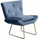 Niceme - Large Size Occasional Armchair Accent Chair Velvet Tub Chair Armchair for Living Room (Dark Blue) - Blue
