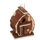 Relaxdays - Decorative Bird House, Fir Wood, HxWxD: 14.5 x 10.5 x 7.5 cm, Garden Ornament, Hanging Nest Box, Natural