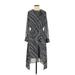 H&M Casual Dress - High/Low: Gray Stripes Dresses - Women's Size 2