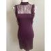 Free People Dresses | Free People Halter Dress Plum Purple High Neck W Lace Slip Mini Dress Sz Xs | Color: Purple | Size: Xs