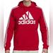 Adidas Shirts | Adidas Essentials Mens Pullover Hoodie With Logo Lt Scarlet-White, Large Tall | Color: Red | Size: Lt